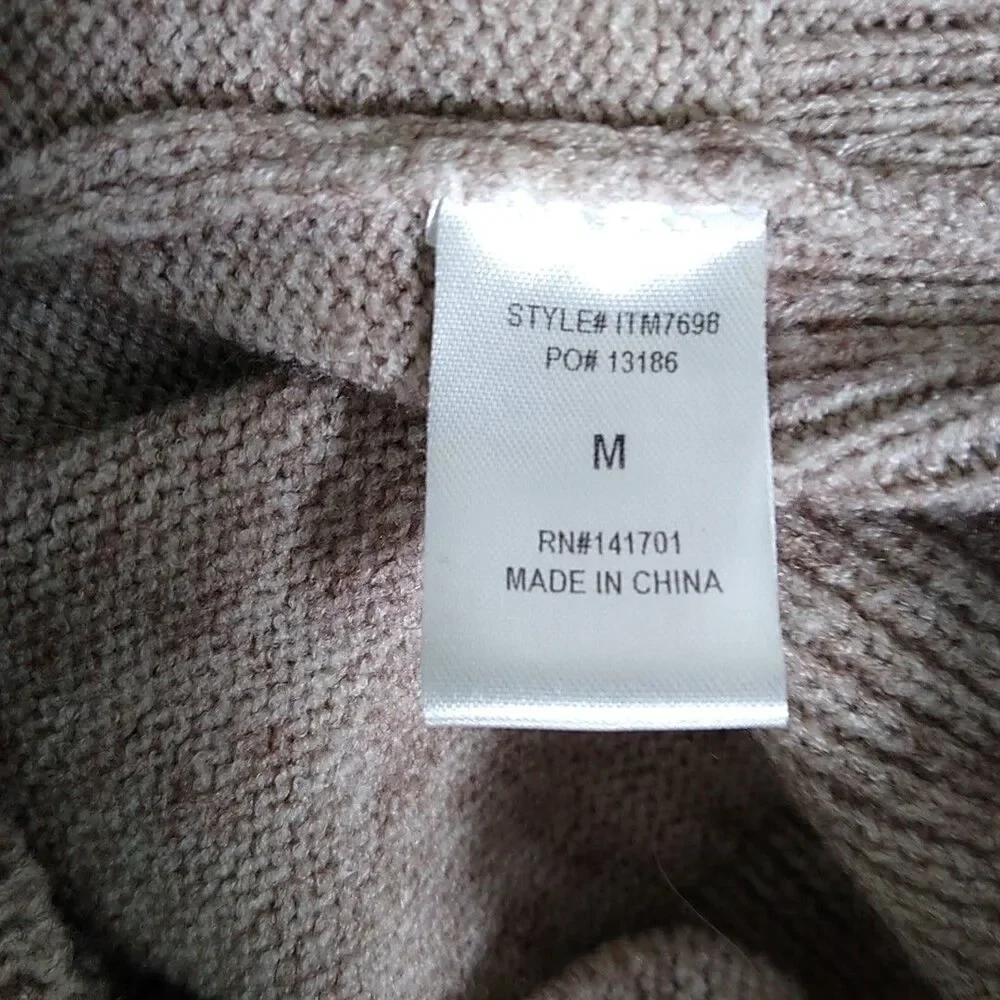 143 STORY Ruffle Sweater Retro 80s 90s Preppy Prep Clean Girl Tan Brown Sz M - Picture 6 of 8